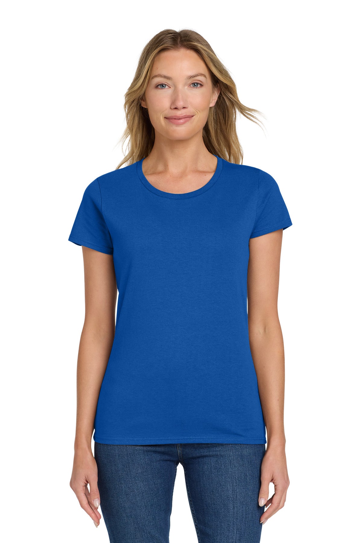 Custom logo Gildan® Women's Heavy Cotton™ 100% Cotton T-Shirt. 5000L in Royal