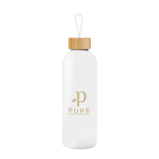 Custom logo 25 Oz. Blaire Recycled Aluminum Bottle With Bamboo Lid And Carry Handle
