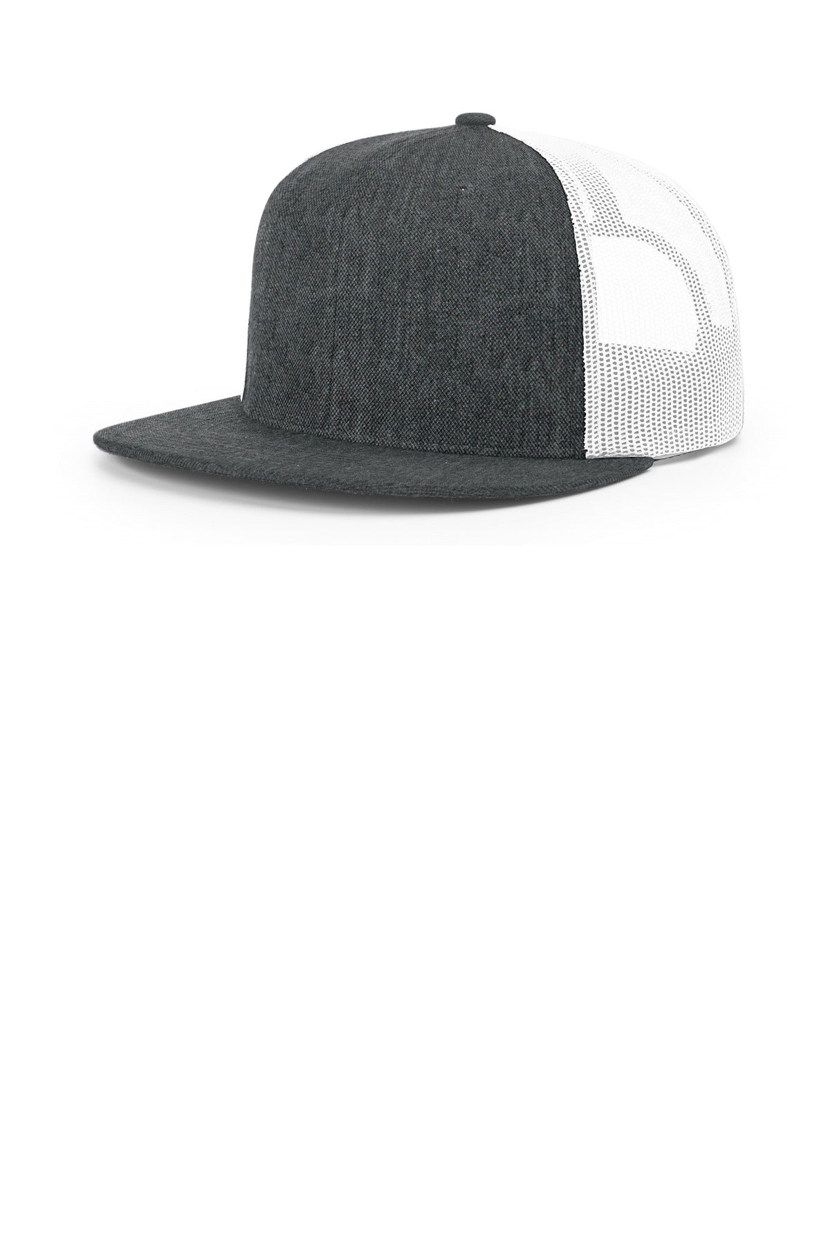Custom logo Richardson Acrylic-Wool Blend Flatbill Trucker 511 in Heather Charcoal/ White