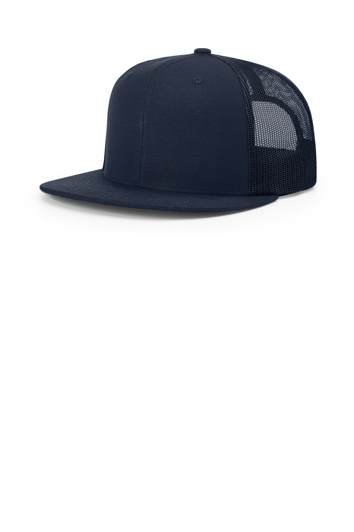 Custom logo Richardson Acrylic-Wool Blend Flatbill Trucker 511 in Navy