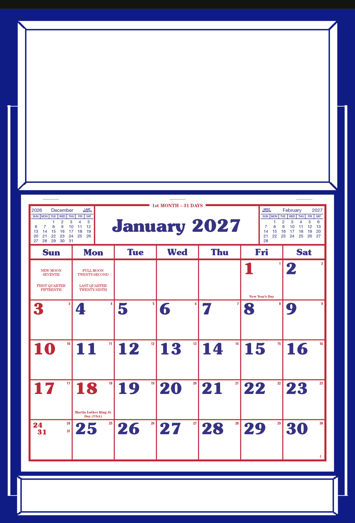 Custom logo Apron Calendar