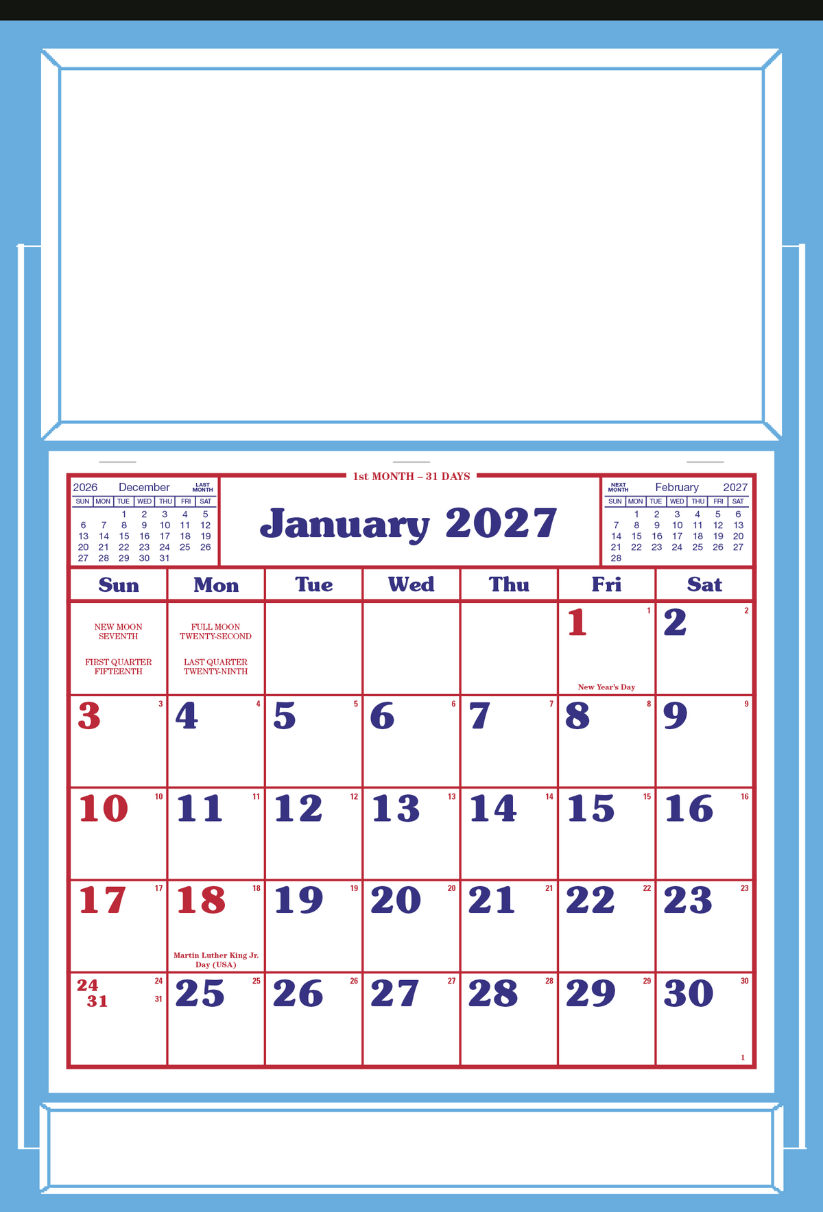 Custom logo Apron Calendar
