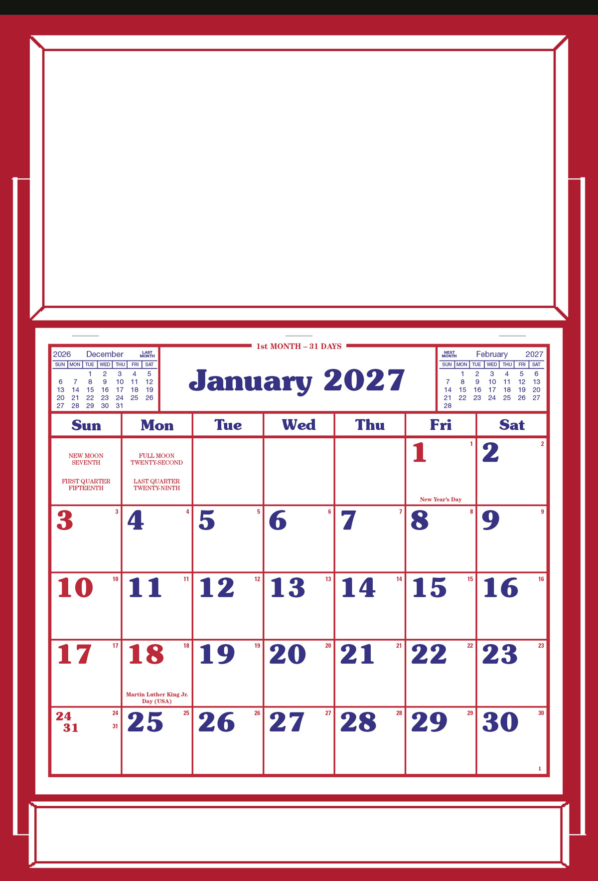 Custom logo Apron Calendar
