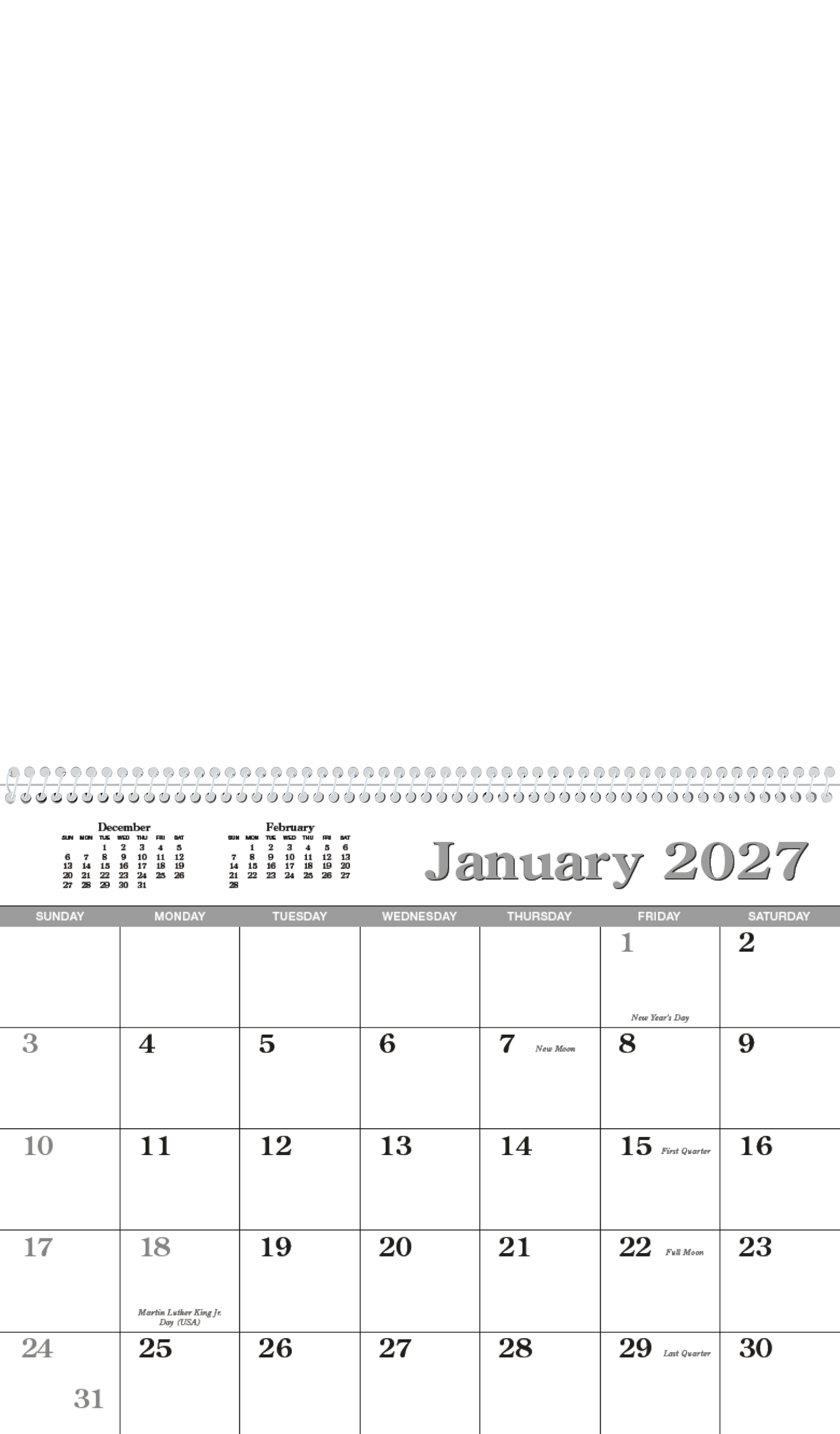 Custom Single Image Appointment Calendar