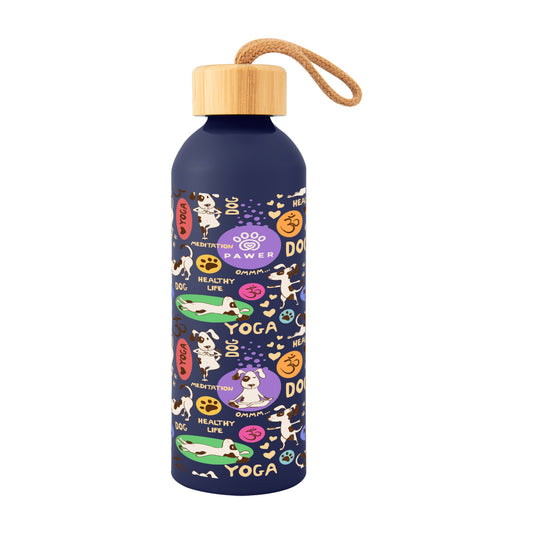 Custom logo 25 Oz. Full Color Blaire Recycled Aluminum Bottle With Bamboo Lid