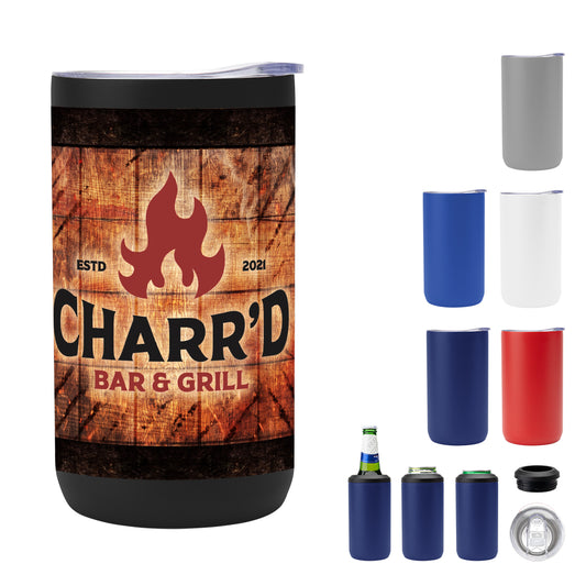 12 Oz. Full Color 4-In-1 Double Walled Can Cooler