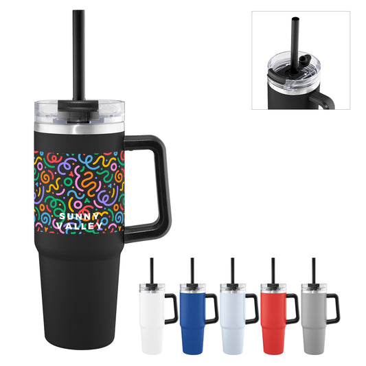 Custom logo 30 Oz. Full Color Intrepid Recycled Stainless Steel Tumbler