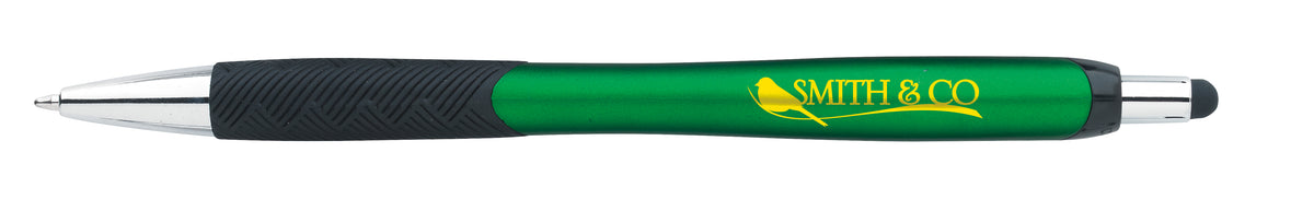 Custom logo Metallic Pattern Grip Stylus Pen