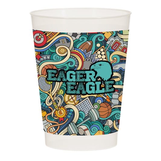Custom logo 10 Oz. Full Color Frost Flex Stadium Cup