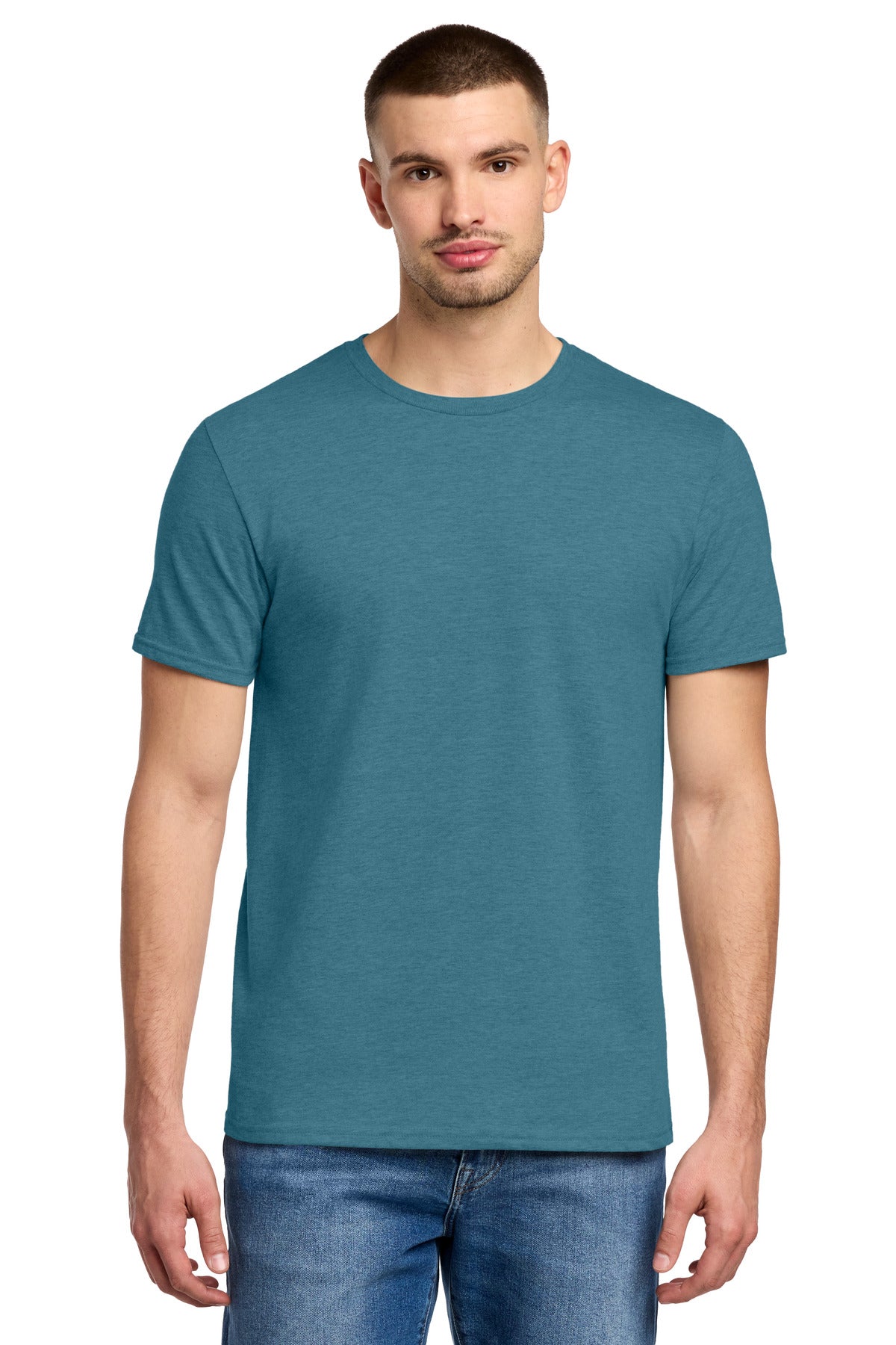 Custom logo Jerzees® Premium Blend Ring Spun T-Shirt 560M in Digital Teal Heather