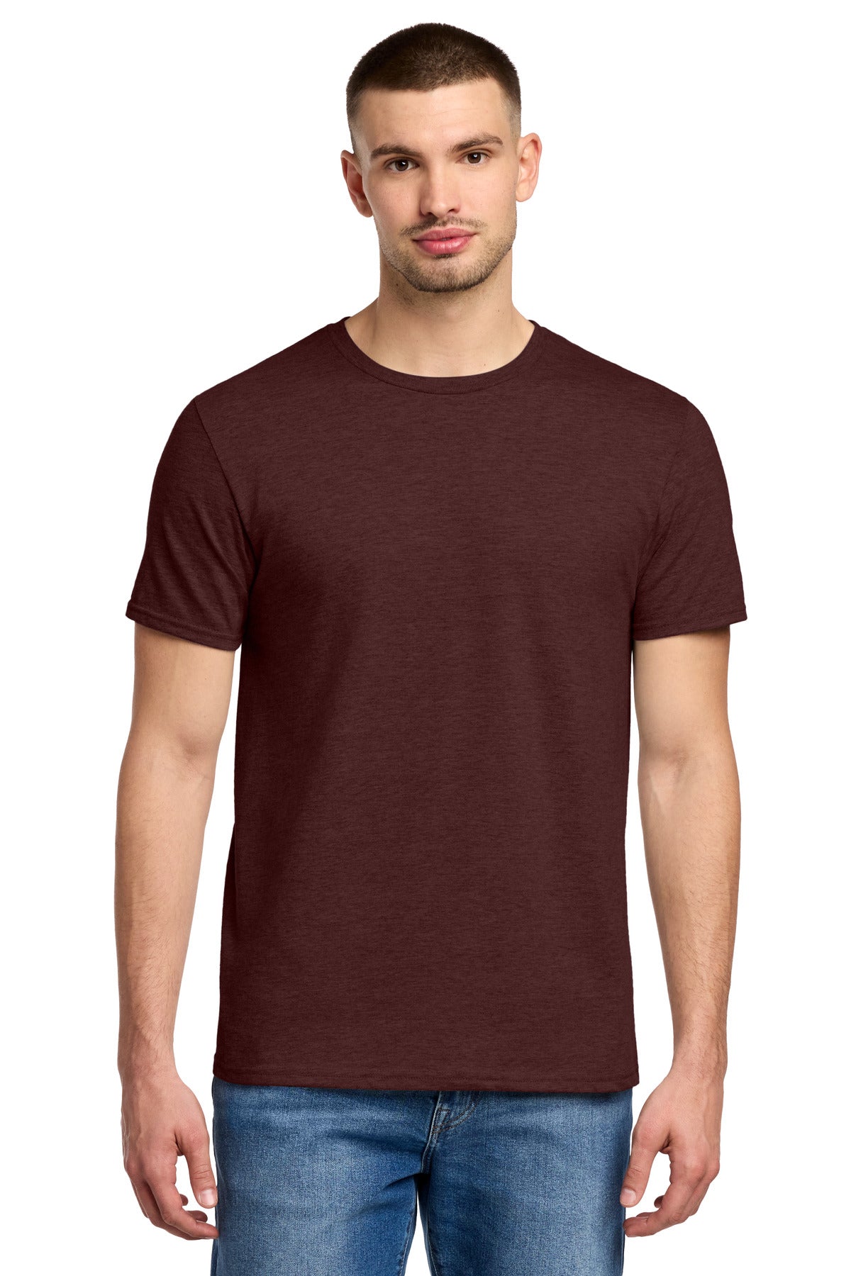 Custom logo Jerzees® Premium Blend Ring Spun T-Shirt 560M in Maroon Heather