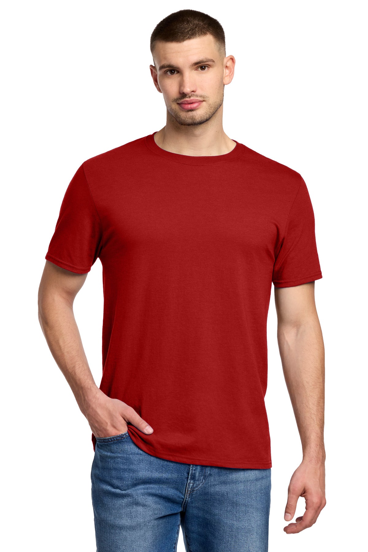 Custom logo Jerzees® Premium Blend Ring Spun T-Shirt 560M in True Red