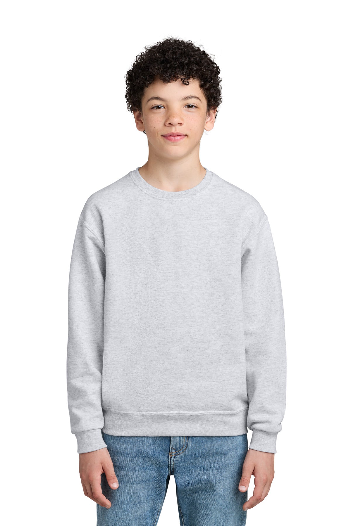 Custom logo Jerzees® - Youth NuBlend® Crewneck Sweatshirt.  562B in Ash