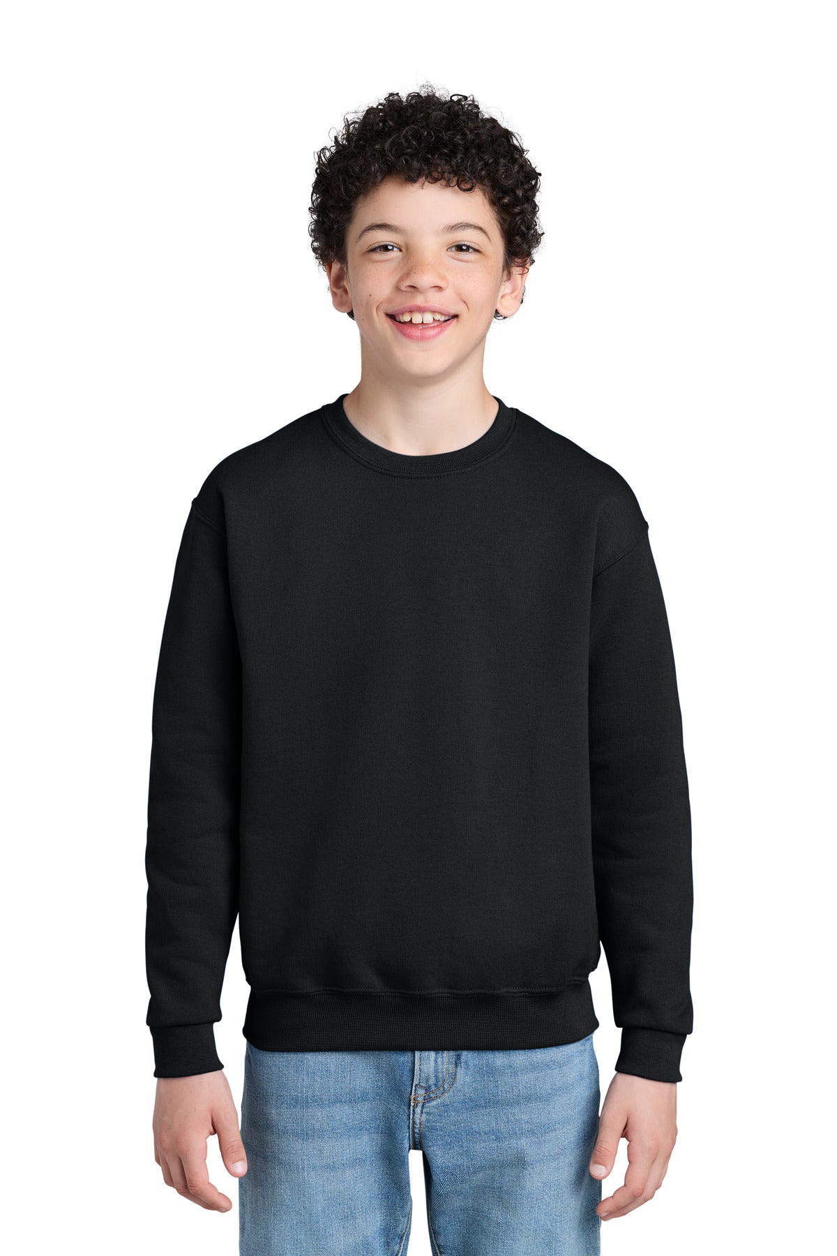 Custom logo Jerzees® - Youth NuBlend® Crewneck Sweatshirt.  562B in Black