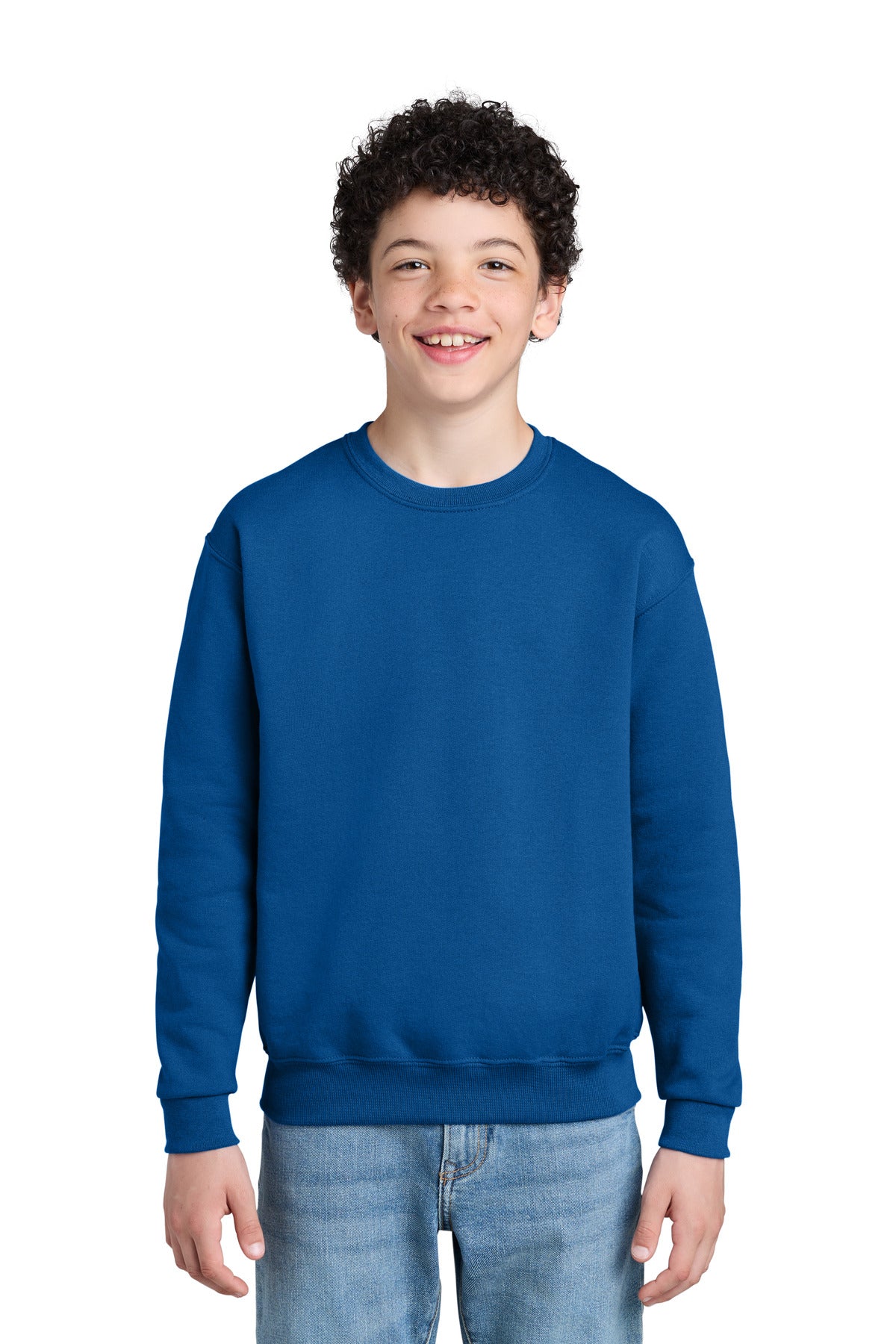 Custom logo Jerzees® - Youth NuBlend® Crewneck Sweatshirt.  562B in Royal