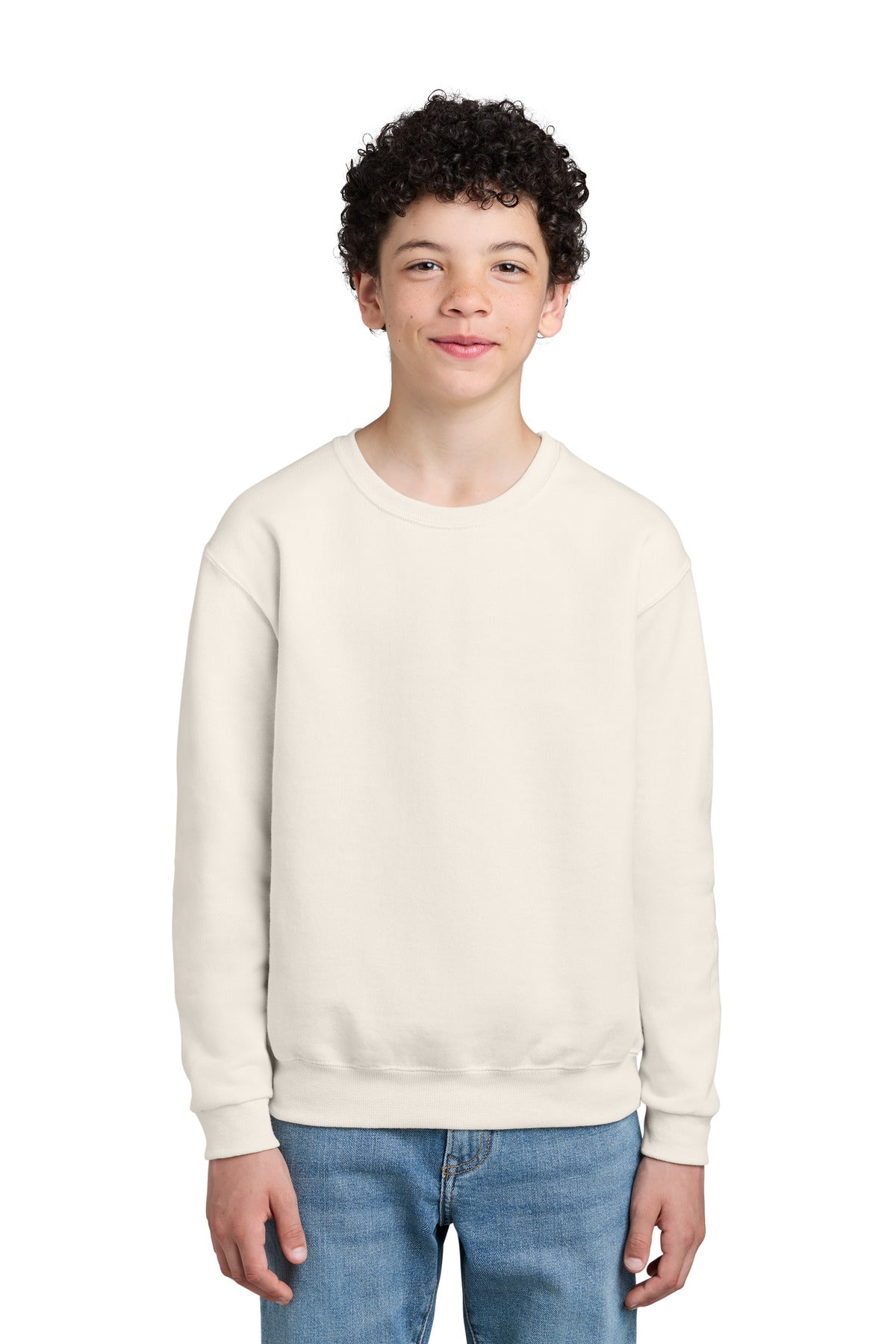 Custom logo Jerzees® - Youth NuBlend® Crewneck Sweatshirt.  562B in Sweet Cream Heather
