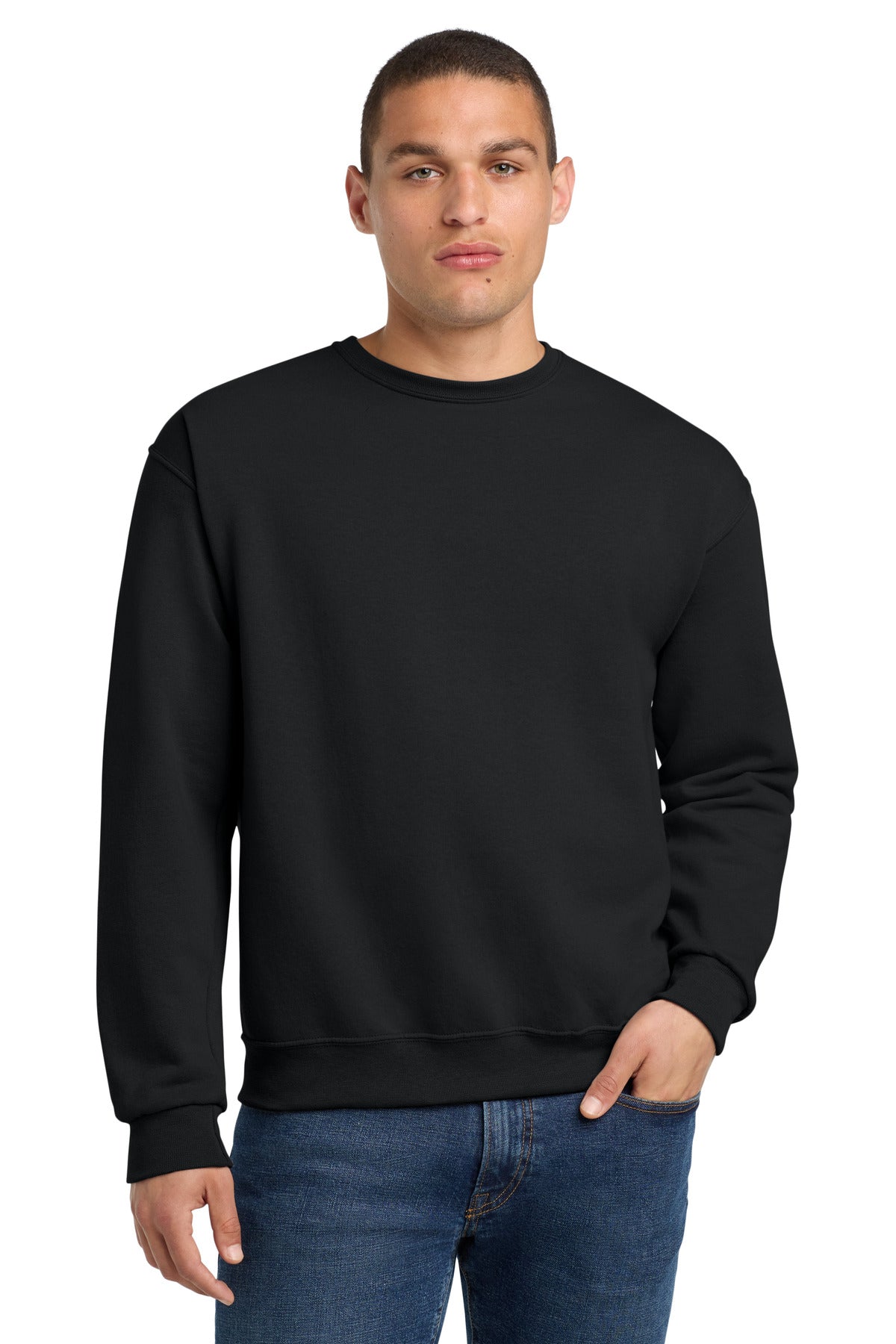 Custom logo Jerzees® - NuBlend® Crewneck Sweatshirt.  562M in Black