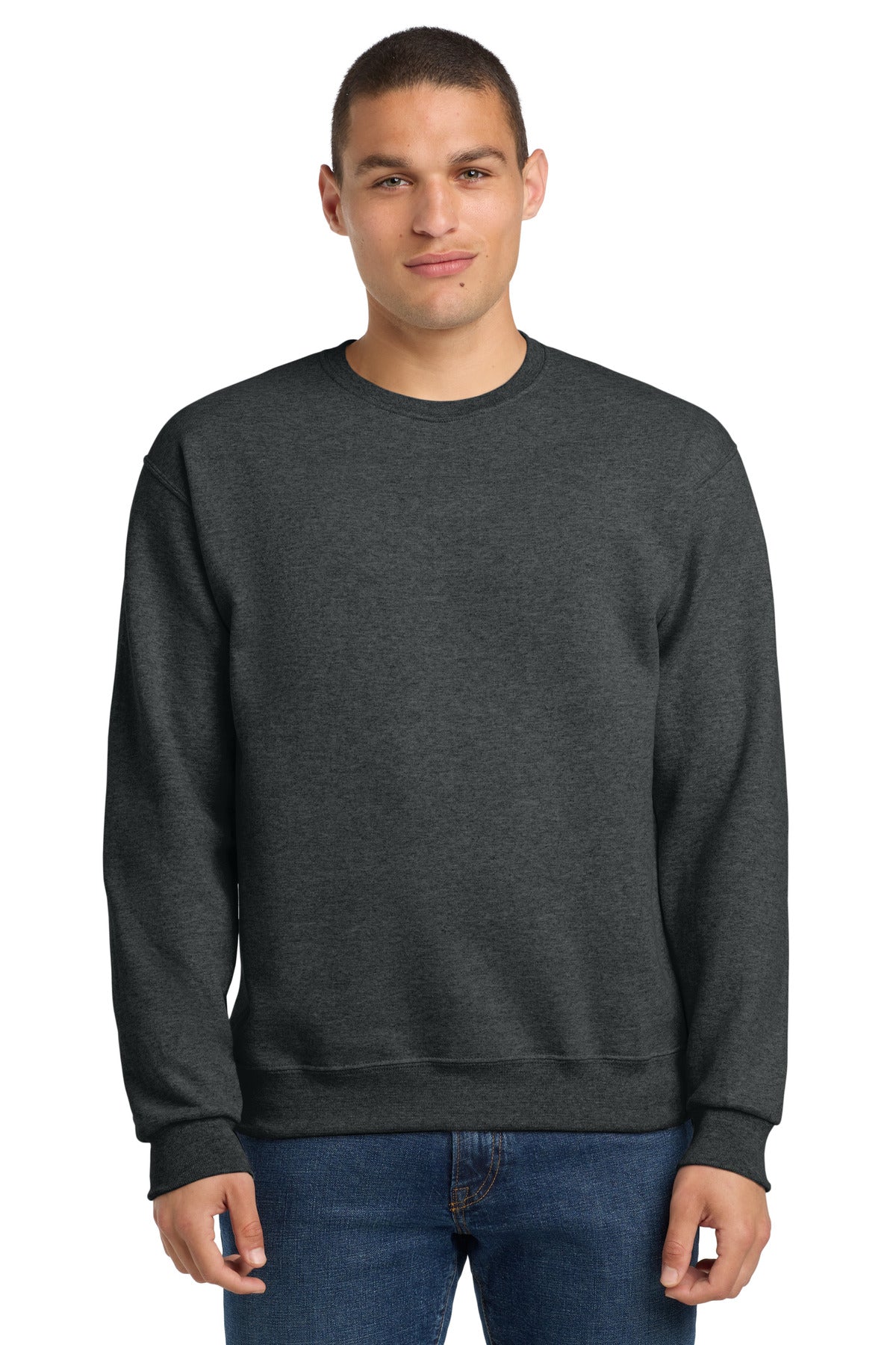 Custom logo Jerzees® - NuBlend® Crewneck Sweatshirt.  562M in Black Heather