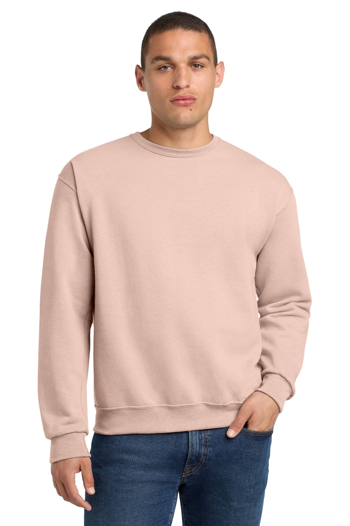 Custom logo Jerzees® - NuBlend® Crewneck Sweatshirt.  562M in Blush Pink