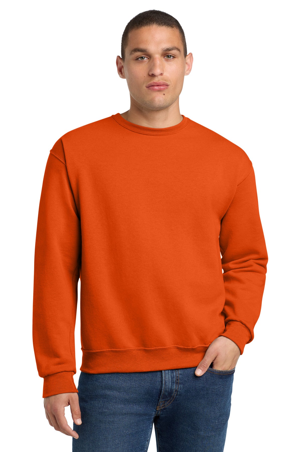 Custom logo Jerzees® - NuBlend® Crewneck Sweatshirt.  562M in Burnt Orange