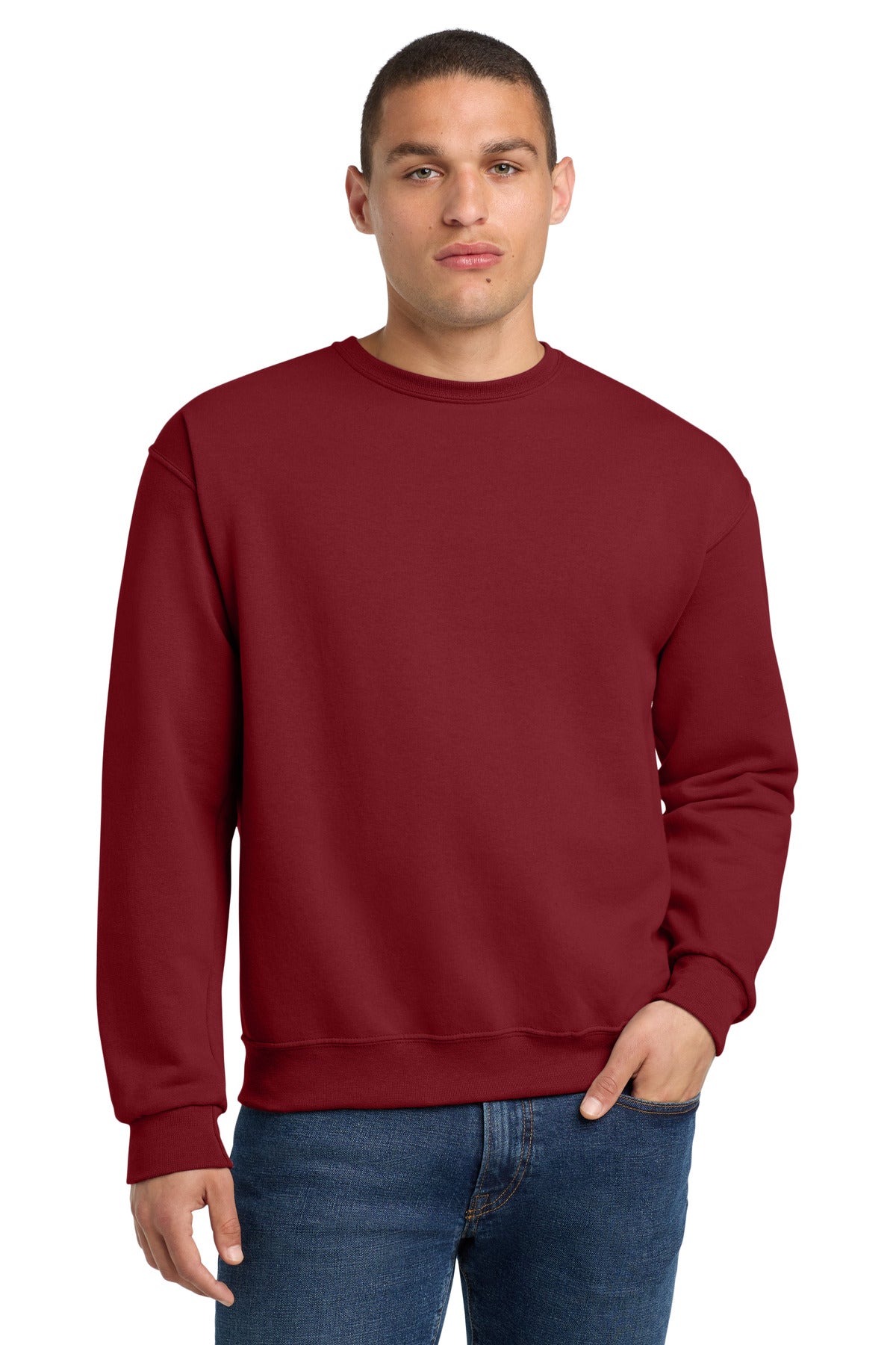 Custom logo Jerzees® - NuBlend® Crewneck Sweatshirt.  562M in Cardinal