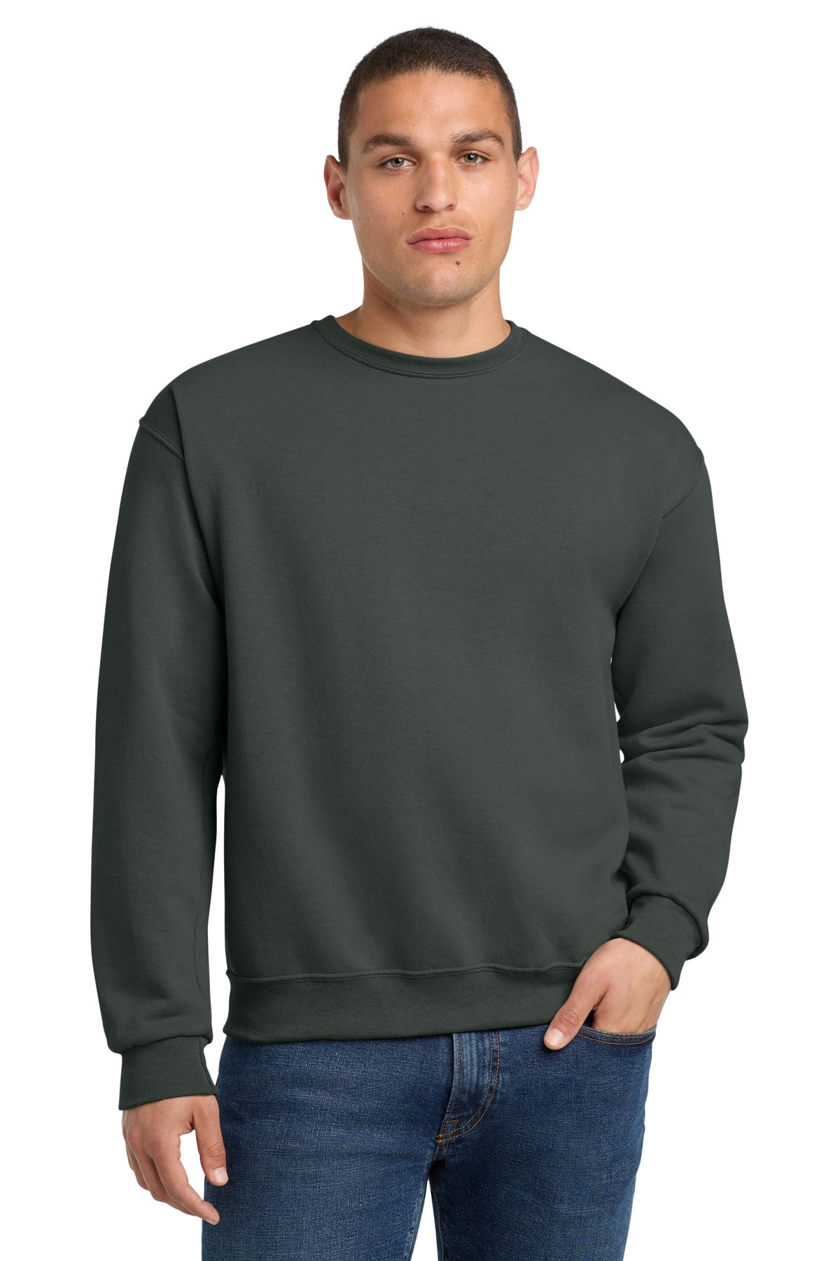 Custom logo Jerzees® - NuBlend® Crewneck Sweatshirt.  562M in Charcoal Grey