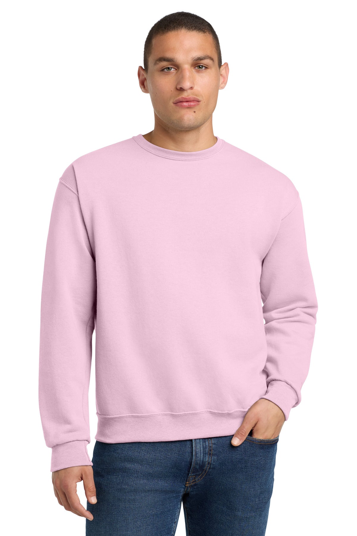 Custom logo Jerzees® - NuBlend® Crewneck Sweatshirt.  562M in Classic Pink