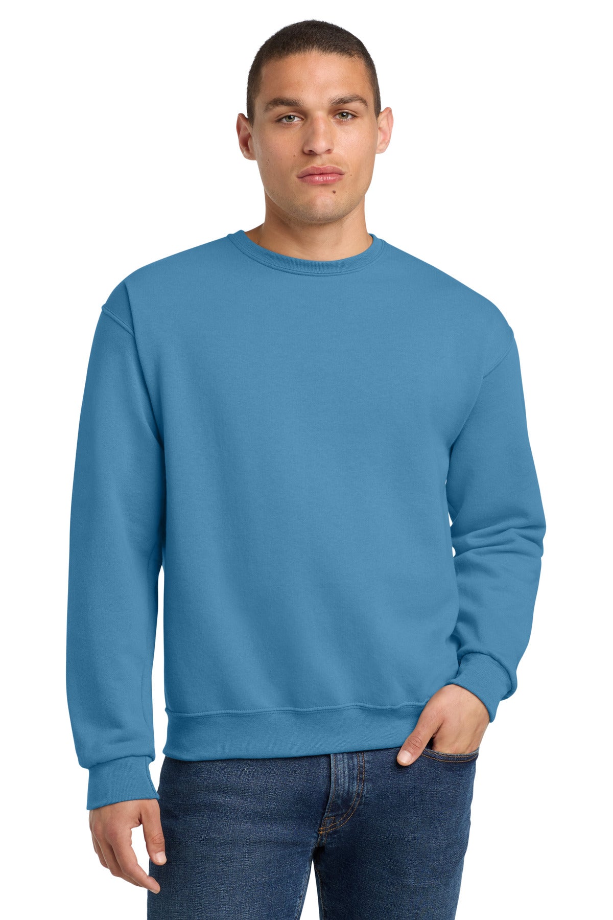 Custom logo Jerzees® - NuBlend® Crewneck Sweatshirt.  562M in Columbia Blue