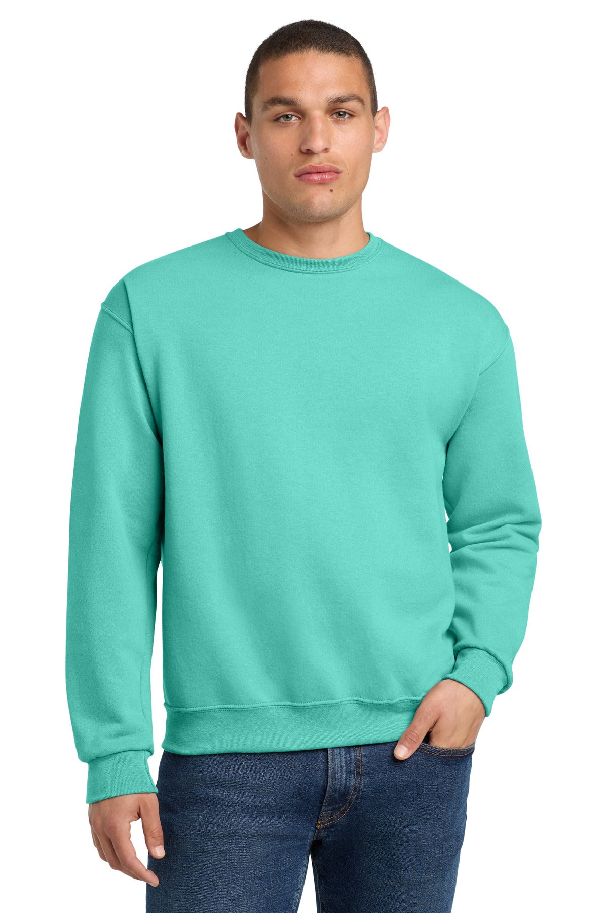 Custom logo Jerzees® - NuBlend® Crewneck Sweatshirt.  562M in Cool Mint