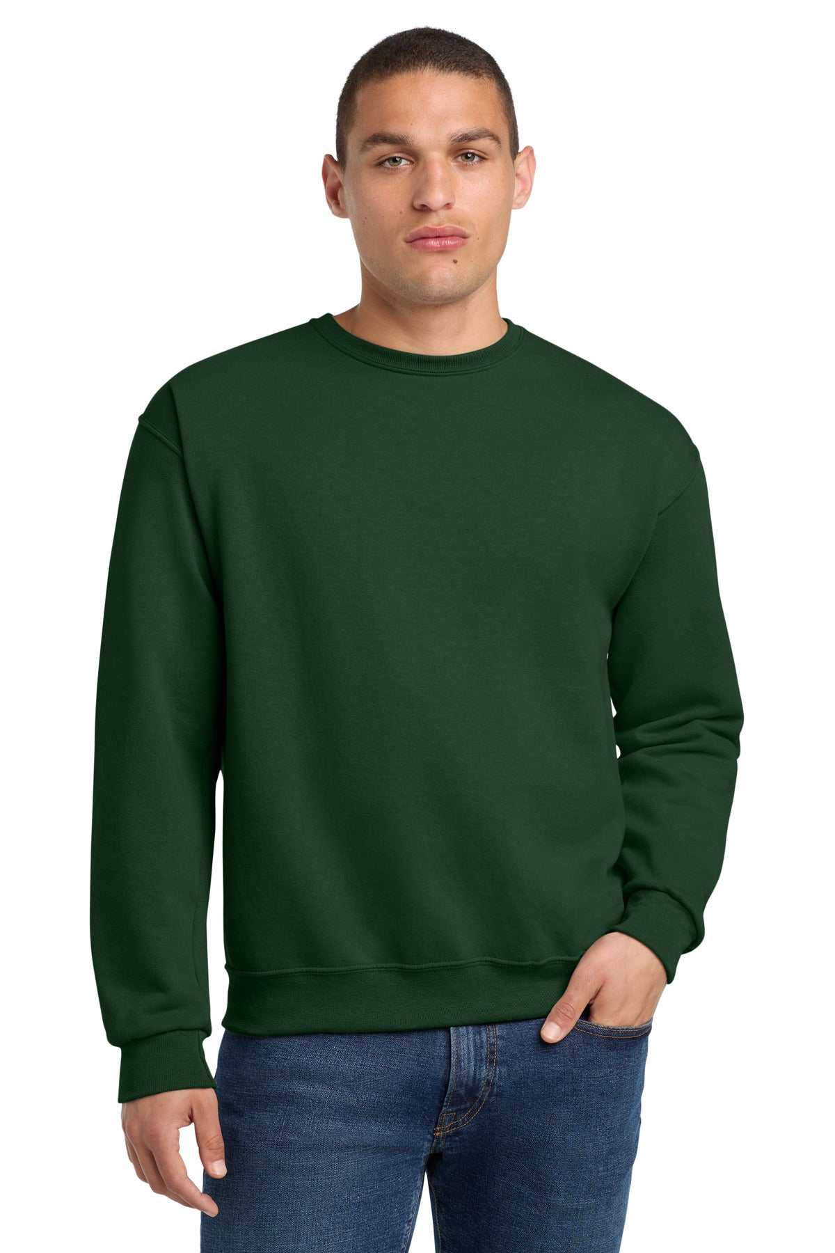 Custom logo Jerzees® - NuBlend® Crewneck Sweatshirt.  562M in Forest Green