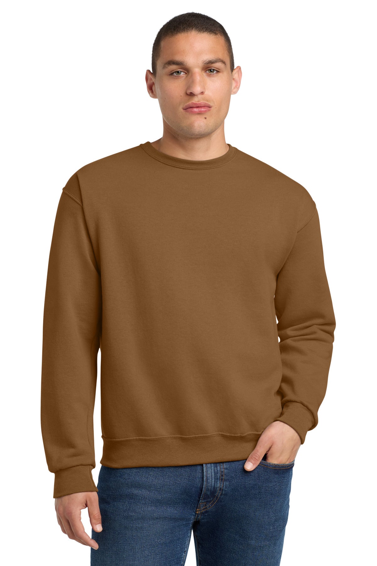 Custom logo Jerzees® - NuBlend® Crewneck Sweatshirt.  562M in Golden Pecan