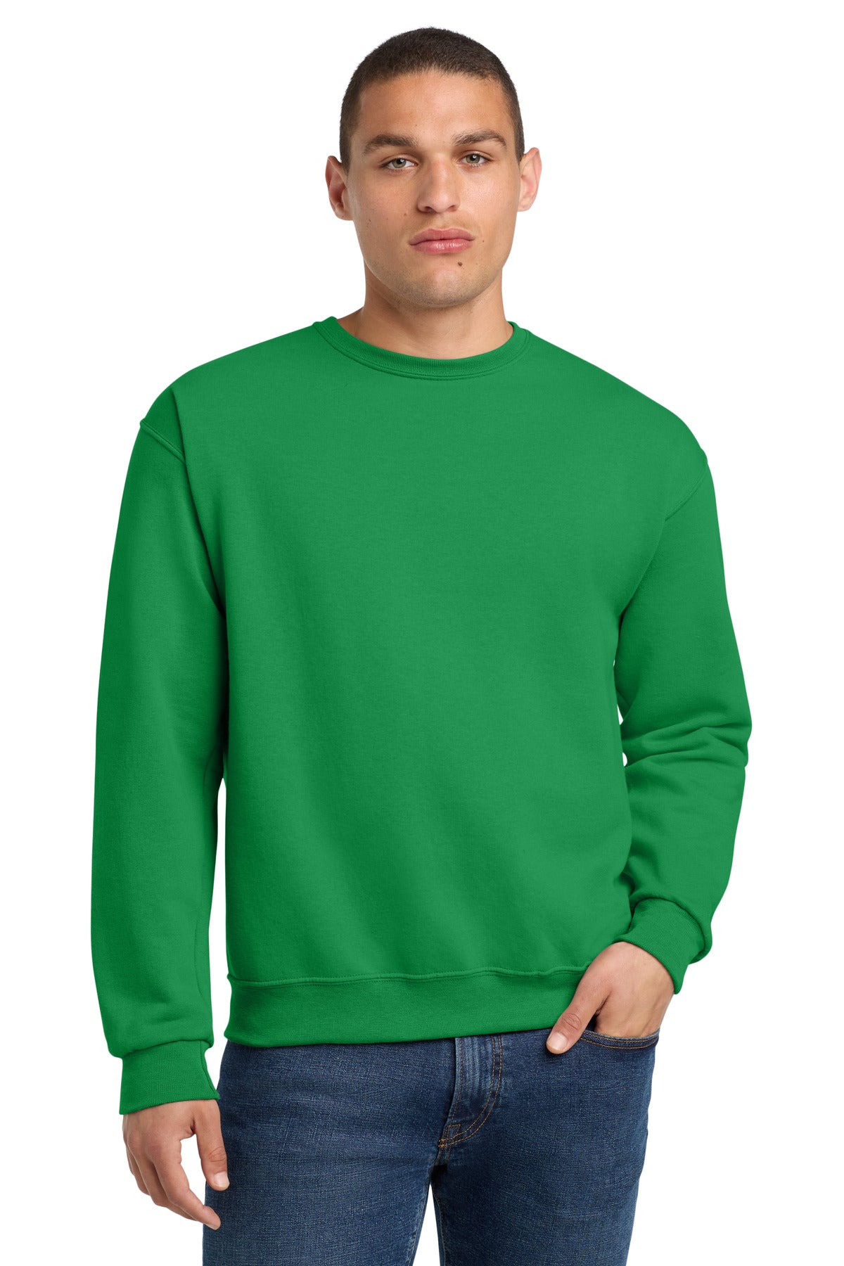 Custom logo Jerzees® - NuBlend® Crewneck Sweatshirt.  562M in Kelly