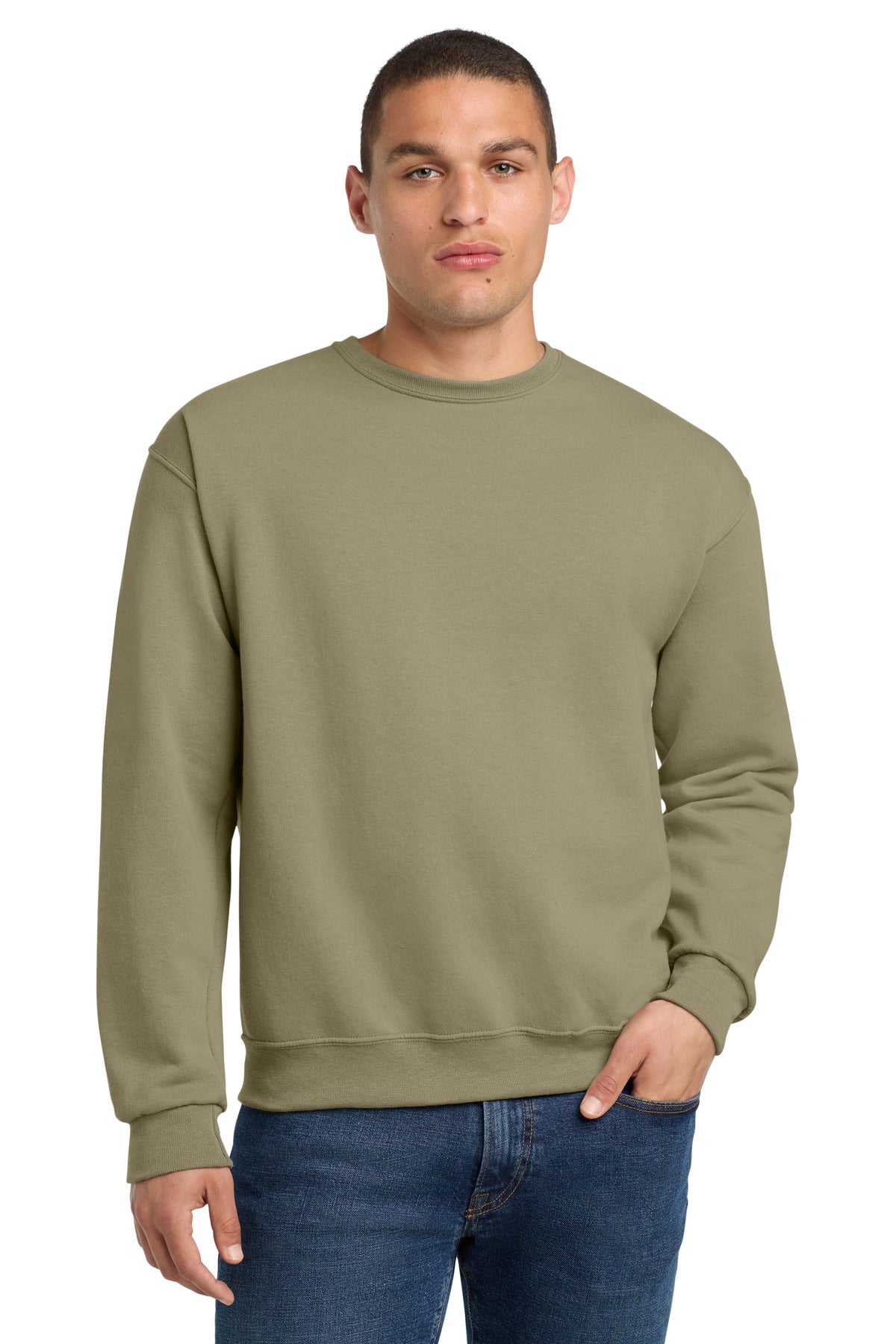 Custom logo Jerzees® - NuBlend® Crewneck Sweatshirt.  562M in Khaki