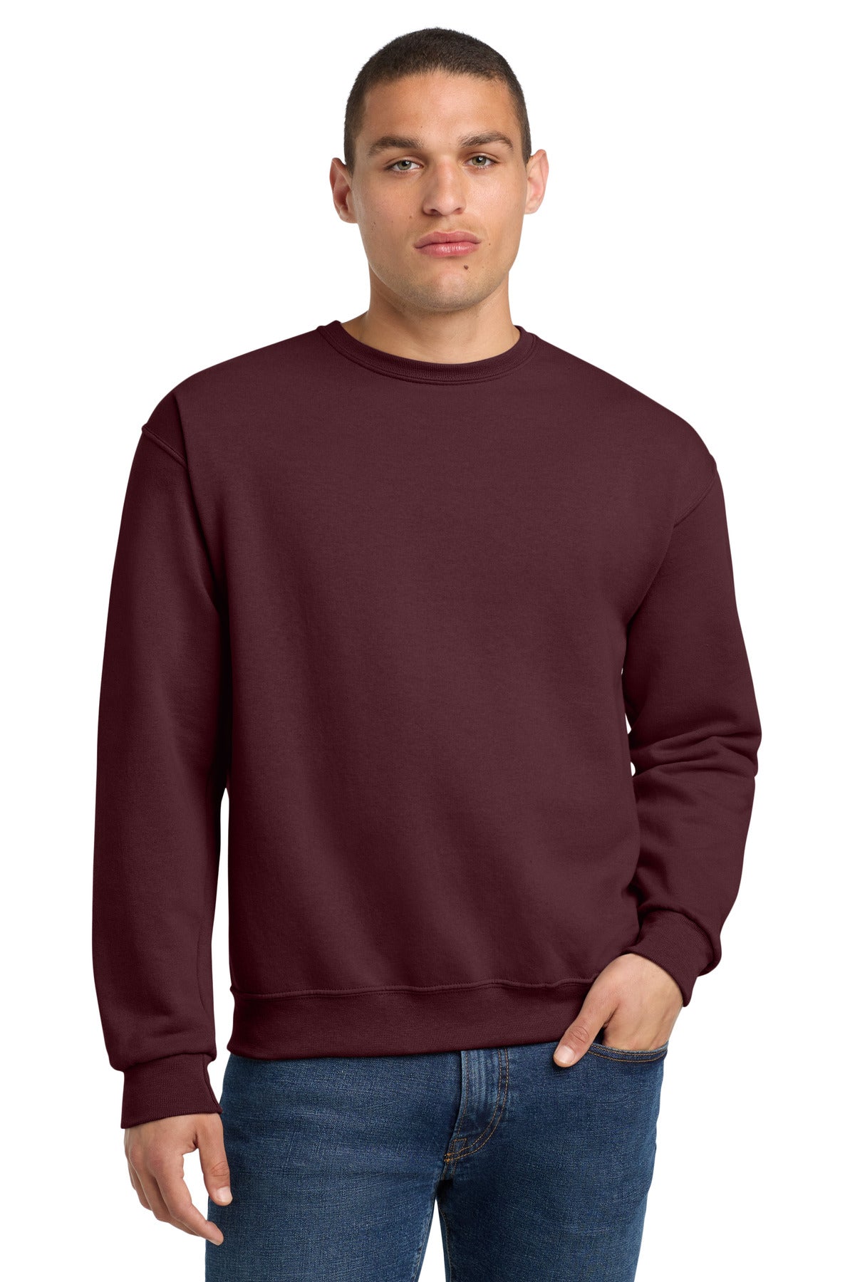 Custom logo Jerzees® - NuBlend® Crewneck Sweatshirt.  562M in Maroon