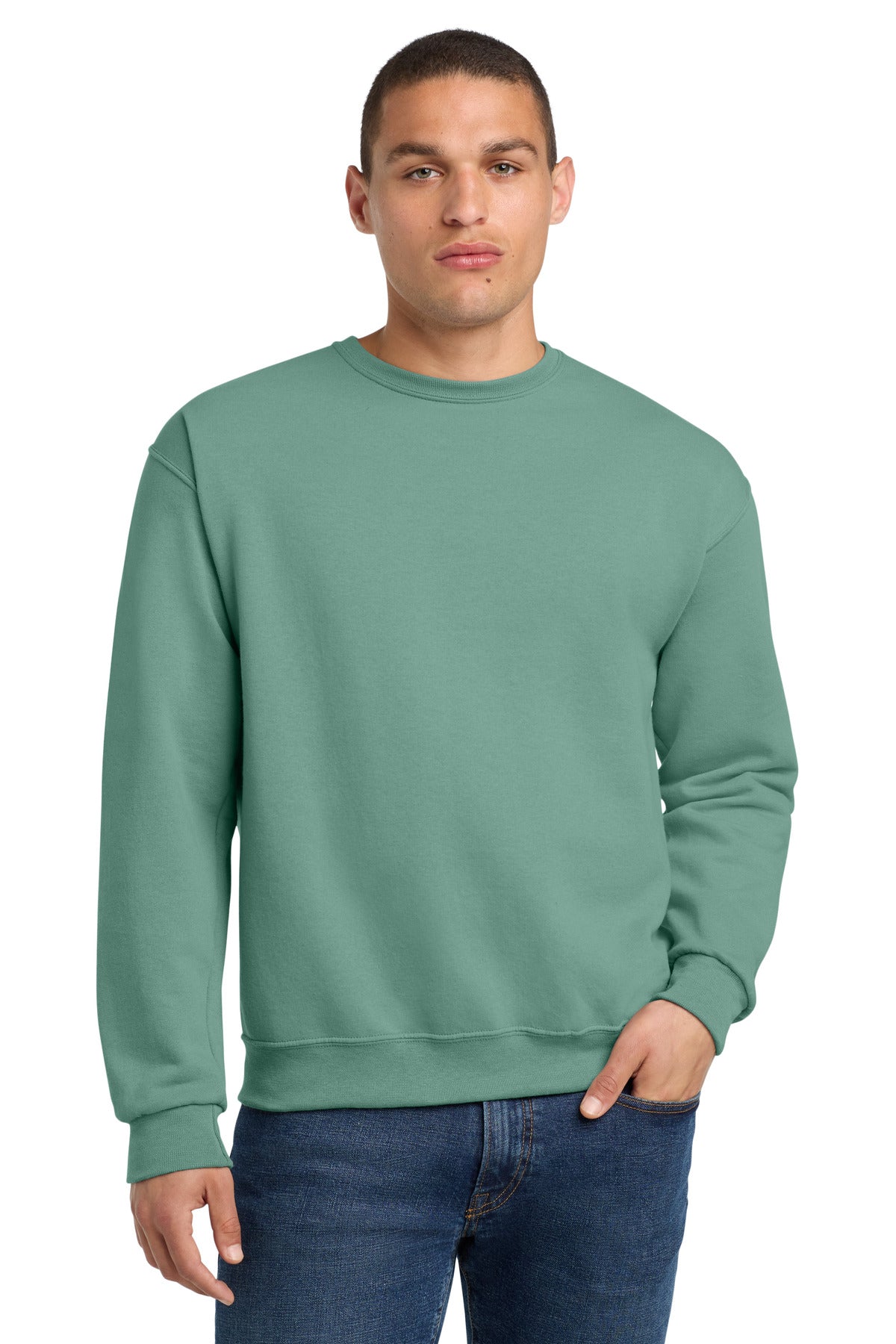 Custom logo Jerzees® - NuBlend® Crewneck Sweatshirt.  562M in Sage