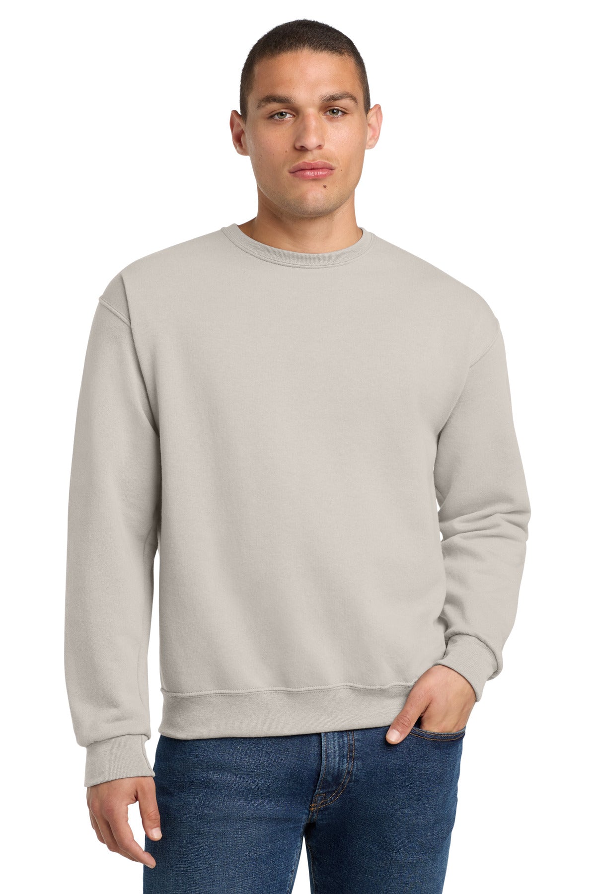 Custom logo Jerzees® - NuBlend® Crewneck Sweatshirt.  562M in Sandstone