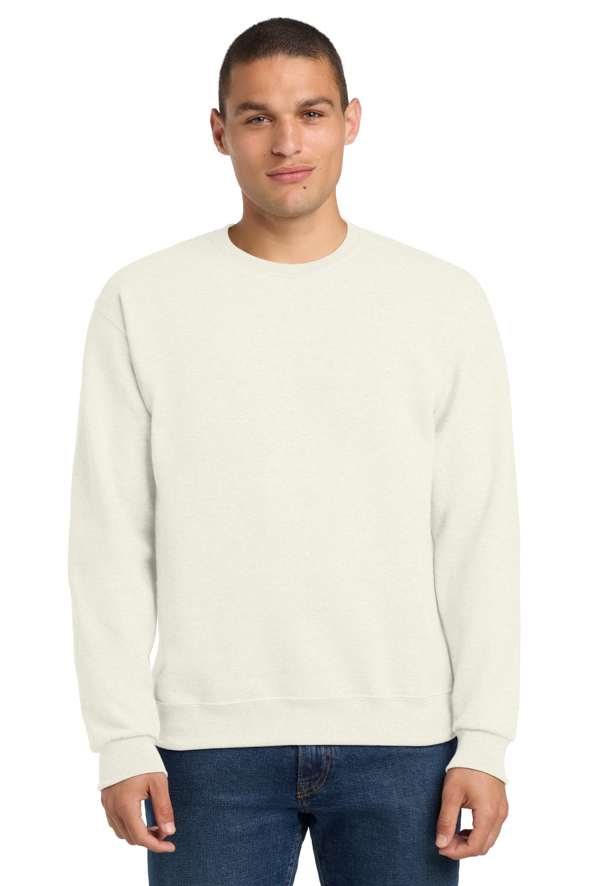 Custom logo Jerzees® - NuBlend® Crewneck Sweatshirt.  562M in Sweet Cream Heather