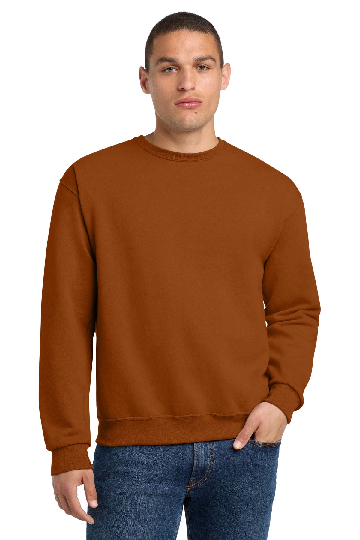 Custom logo Jerzees® - NuBlend® Crewneck Sweatshirt.  562M in T Orange