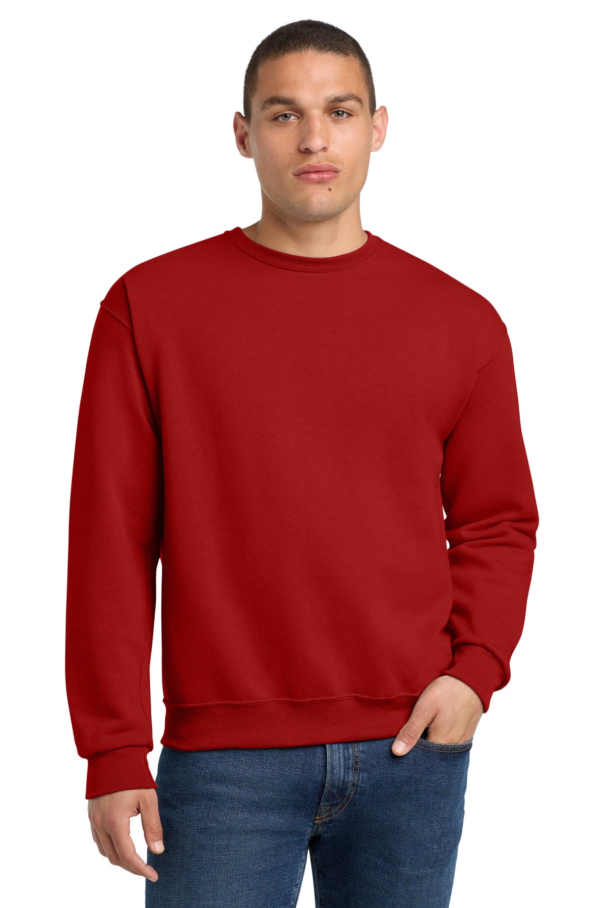 Custom logo Jerzees® - NuBlend® Crewneck Sweatshirt.  562M in True Red
