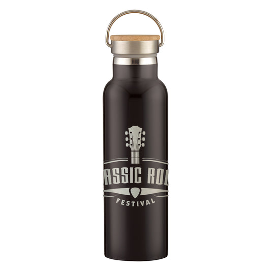 Custom logo 21 Oz. Full Laser Tipton Stainless Steel Bottle With Bamboo Lid