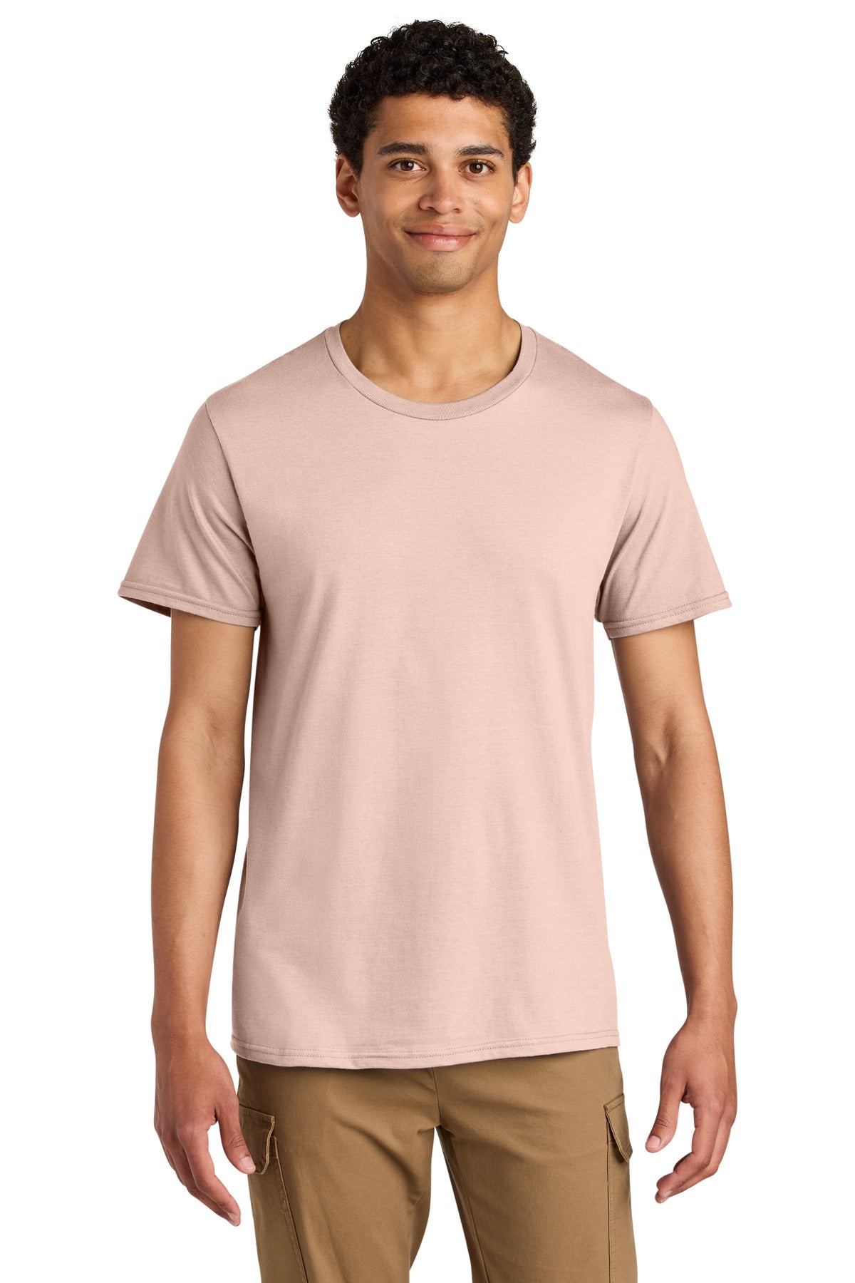 Custom logo Jerzees® Unisex Premium Combed Ring Spun Cotton Tee 570M in Blush Pink