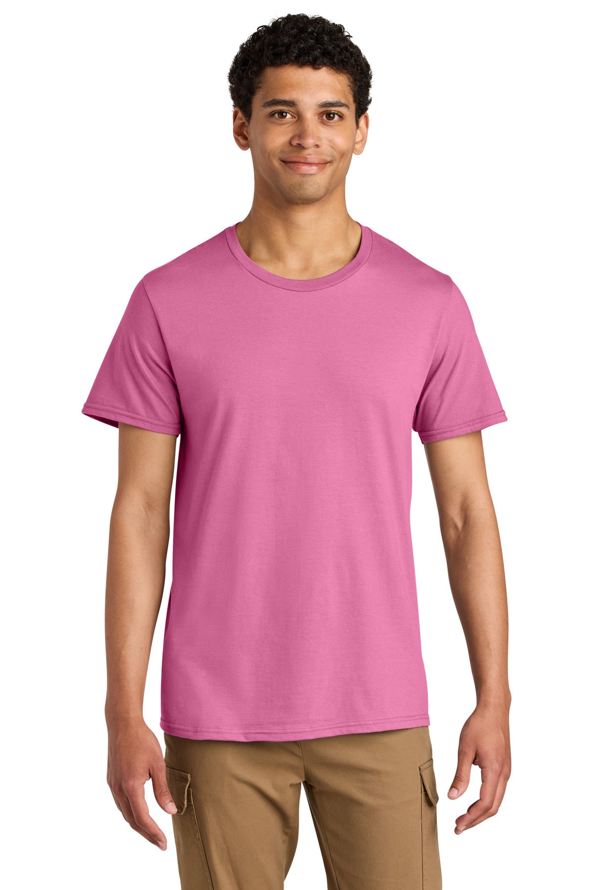 Custom logo Jerzees® Unisex Premium Combed Ring Spun Cotton Tee 570M in Bubblegum