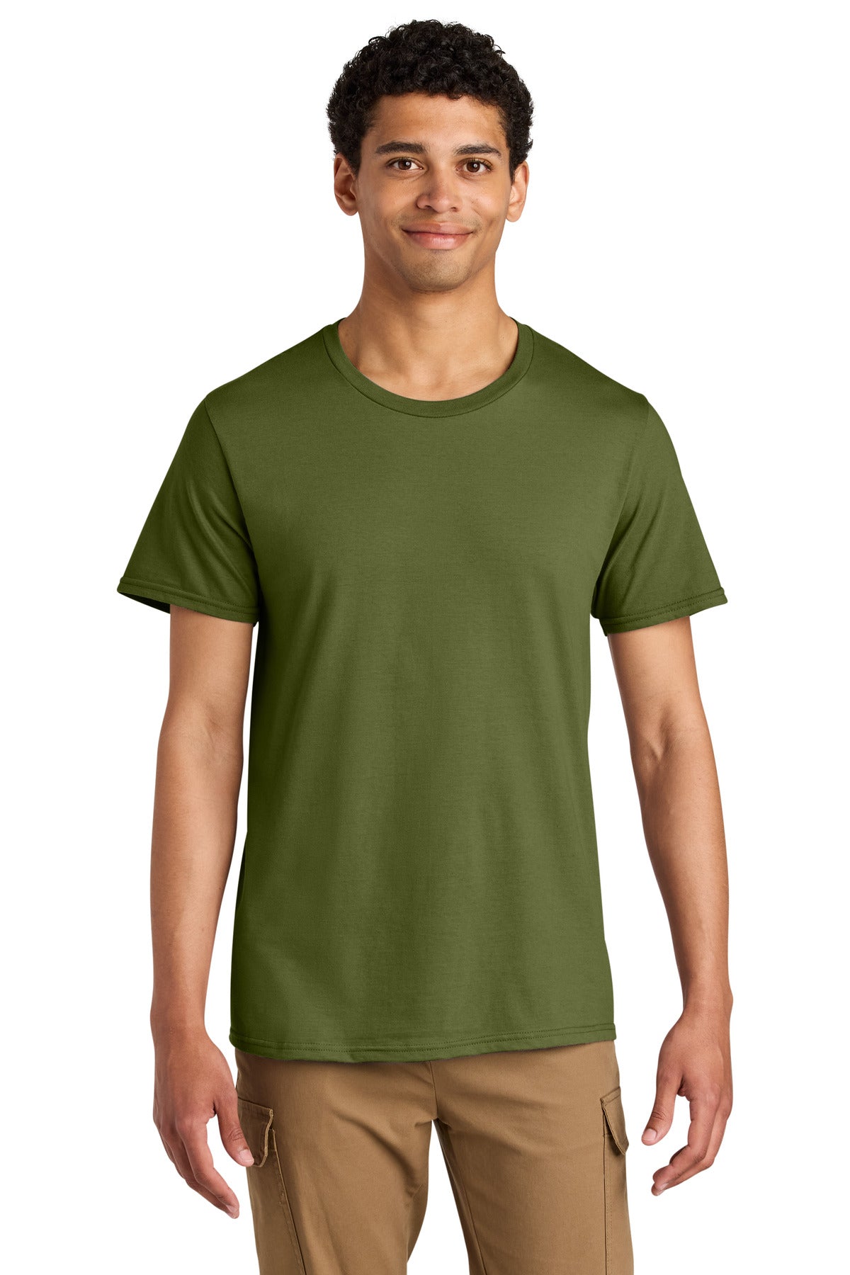 Custom logo Jerzees® Unisex Premium Combed Ring Spun Cotton Tee 570M in Olive Oil