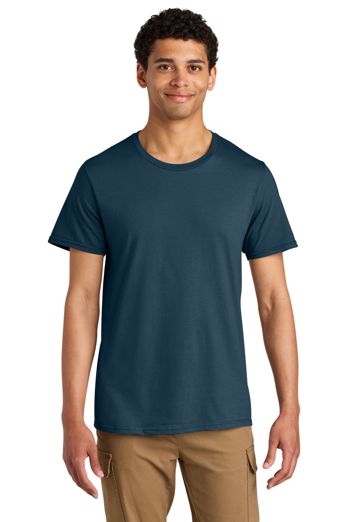 Custom logo Jerzees® Unisex Premium Combed Ring Spun Cotton Tee 570M in Washed Navy