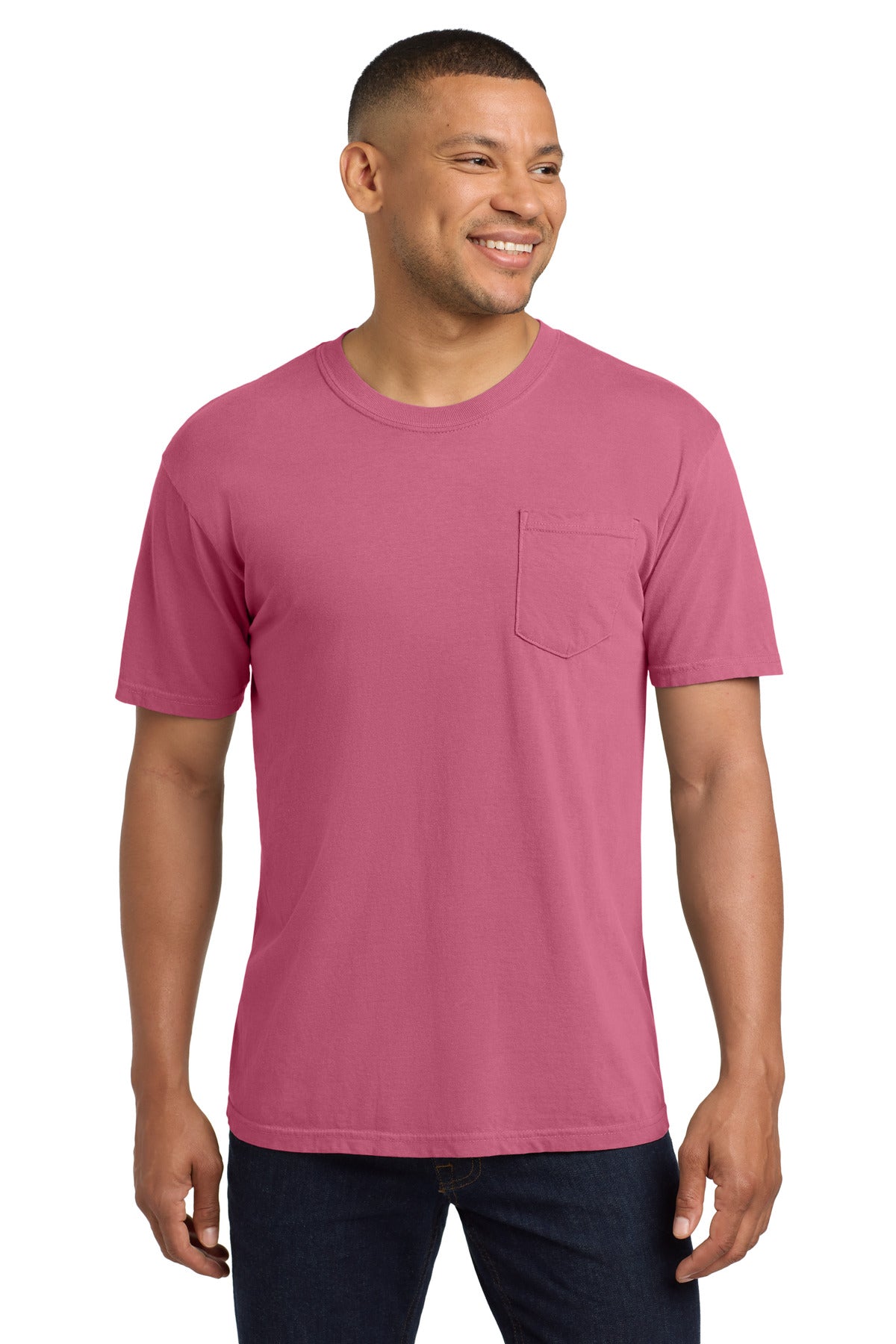 Custom logo COMFORT COLORS ® Heavyweight Ring Spun Pocket Tee. 6030 in Crunchberry