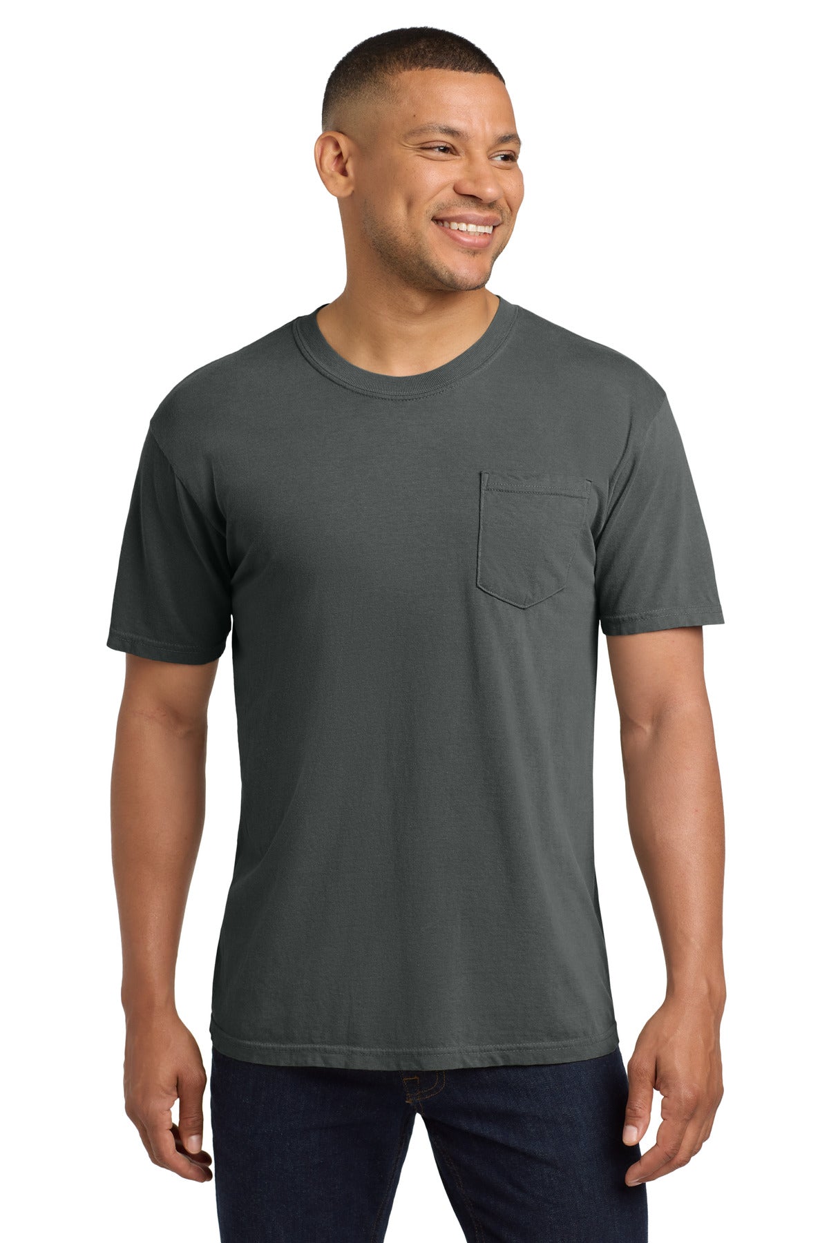 Custom logo COMFORT COLORS ® Heavyweight Ring Spun Pocket Tee. 6030 in Pepper