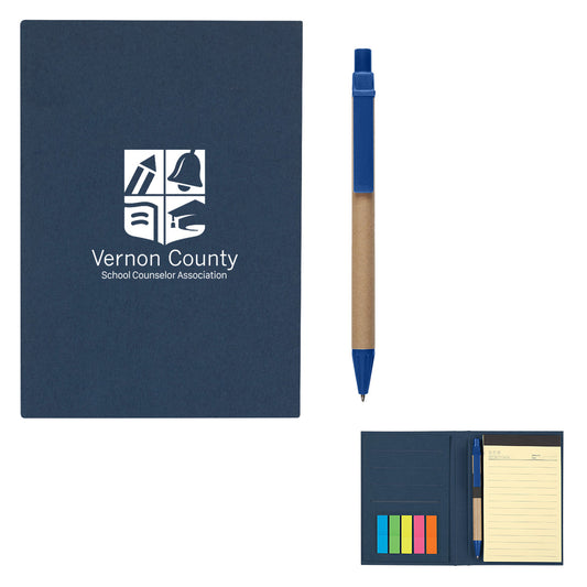 Custom logo Meeting Mate Notebook With Pen And Sticky Flags