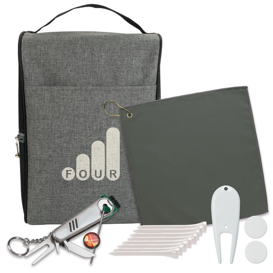 Custom logo Heathered Shoe Bag Golf Kit