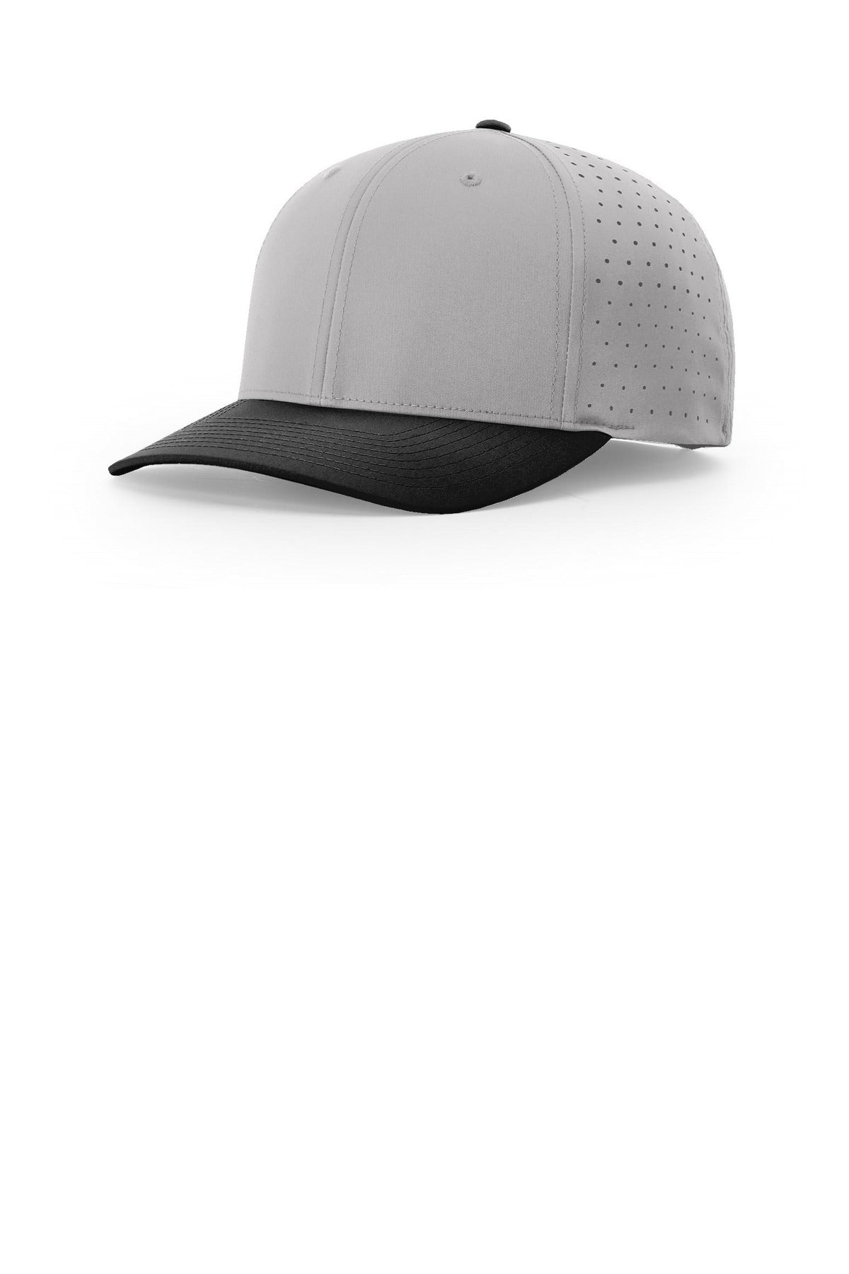 Custom logo Richardson Laser Perf R-Flex Snapback 632 in Grey/ Grey/ Black