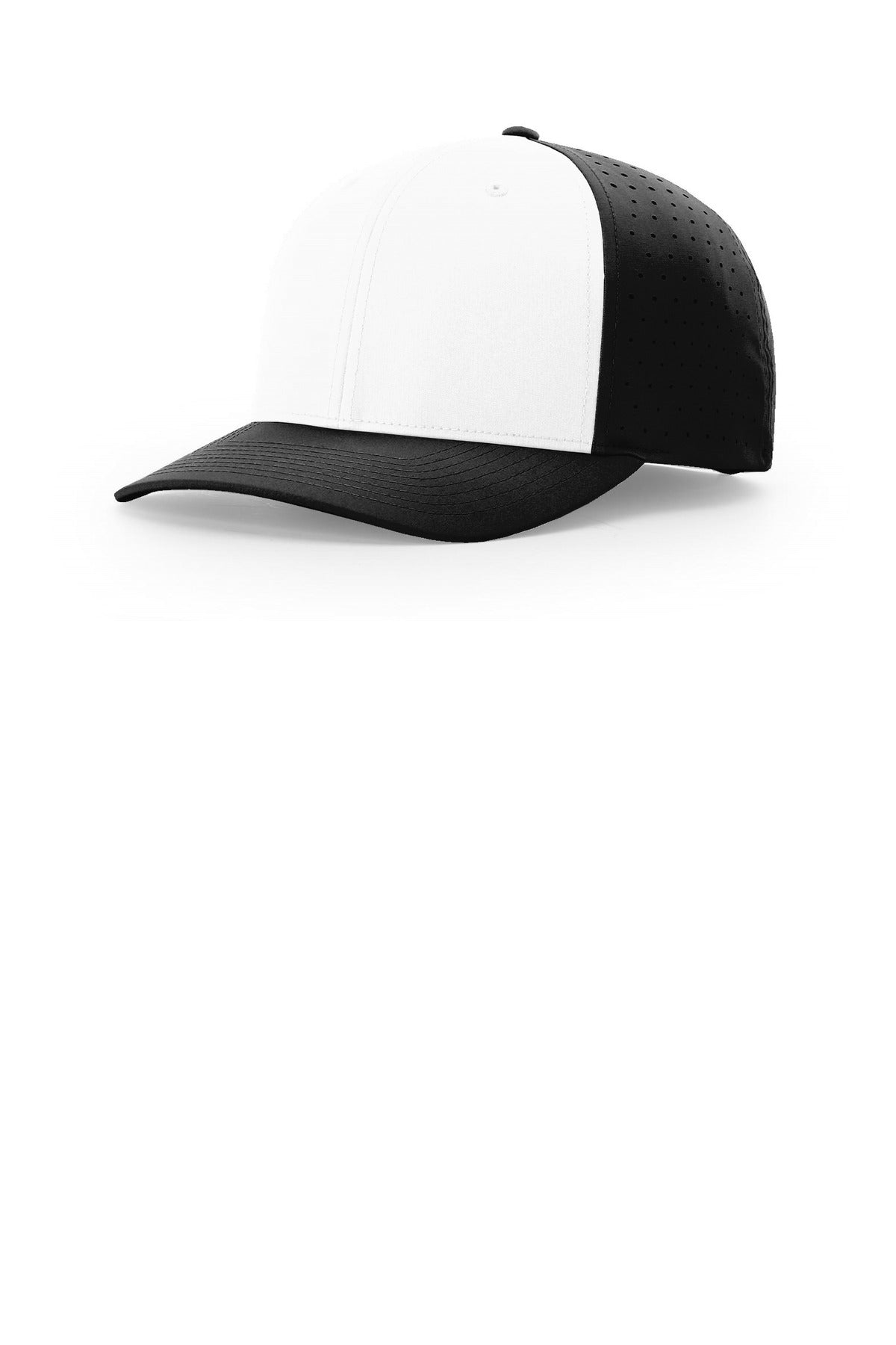 Custom logo Richardson Laser Perf R-Flex Snapback 632 in White/ Black/ Black